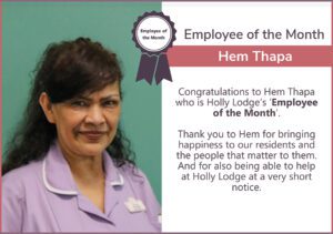 Employee of the Month Holly Lodge